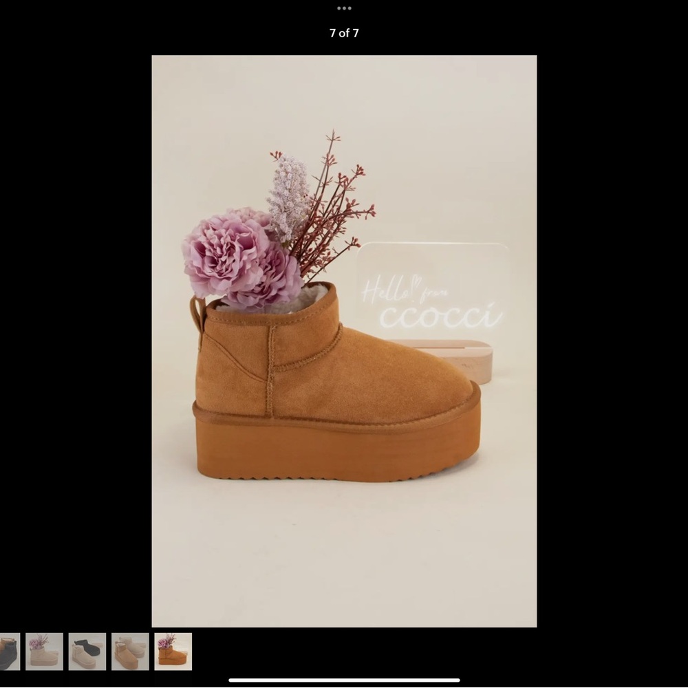 Soda benji-m tan platform, faux fur boot. New with box.